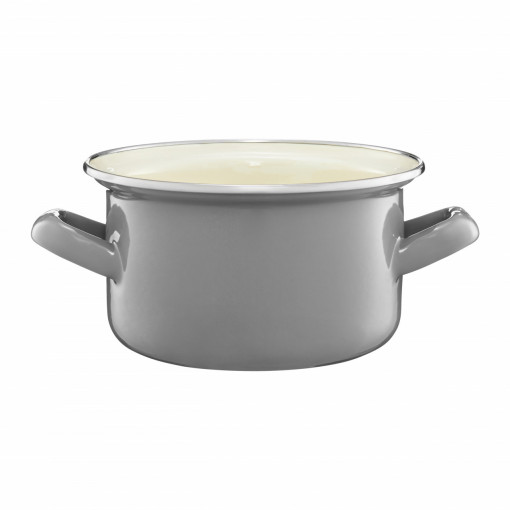 Oala emailata 16cm, 1.8L, gri, Emalia Olkusz