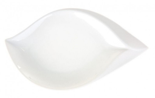 Platou asimetric 22x13cm, alb, Salsa