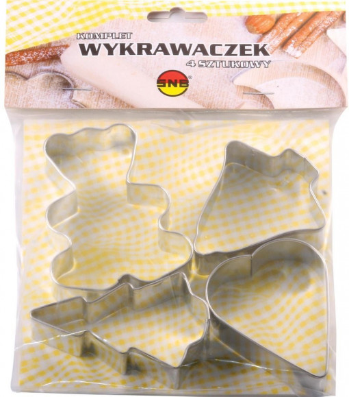 Set forme fursecuri, 4 piese, mix modele iarna, SNB