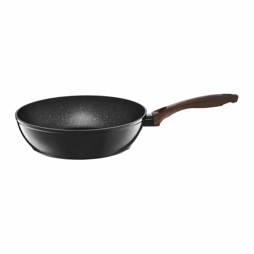 Tigaie universala adanca 28cm, invelis Qualum Basic Stone Edition, Darkwood