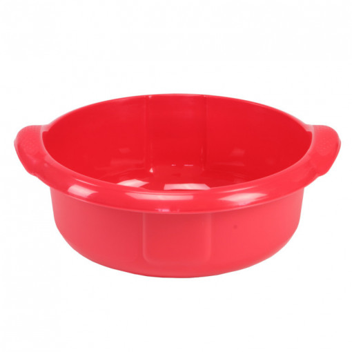 Bol plastic cu maner 26cm, rosu, Sara