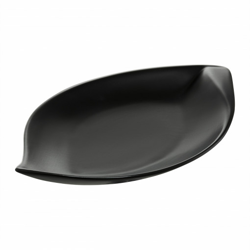 Platou asimetric 31.5x18.5cm, negru, Salsa