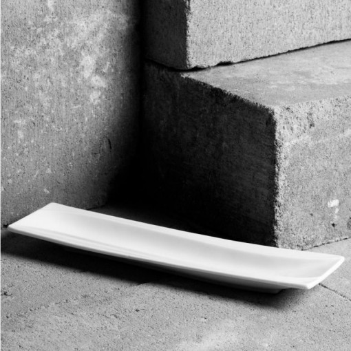 Platou ingust 26x7cm, alb, Salsa