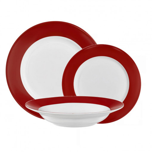 Serviciu de masa, 18 piese, 6 persoane, Aura Red