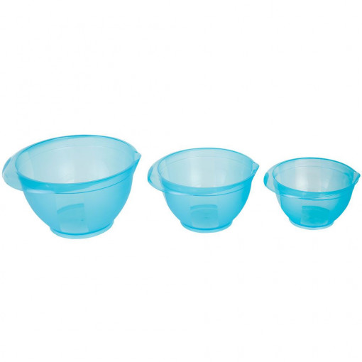 Set bol plastic pentru mixare, 3 piese, turcoaz, Cindy