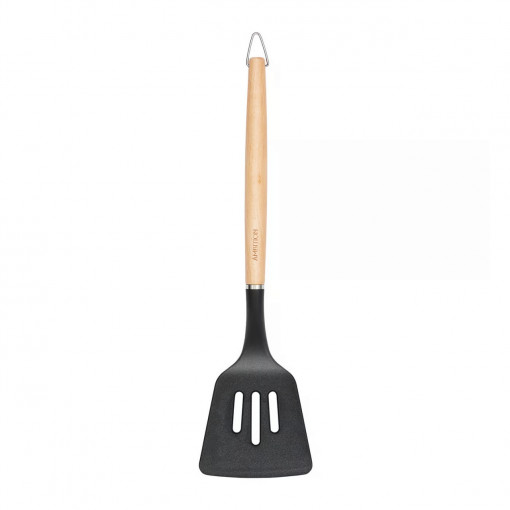 Spatula perforata cu maner lemn 34cm, Natural