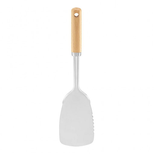 Spatula zimtata cu maner lemn 33.4cm, Natural