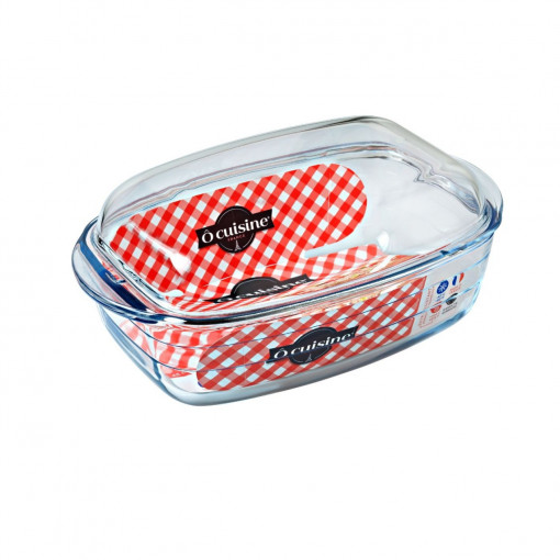 Vas termorezistent cu capac 38.4x26.8x23.8cm, 6.5L, Ocuisine