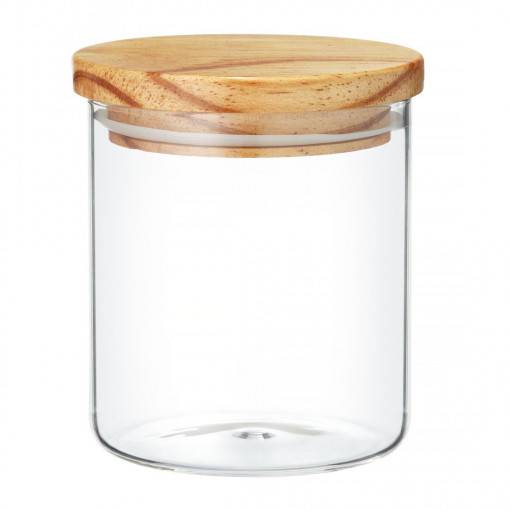 Borcan depozitare cu capac lemn 675ml, Nordic