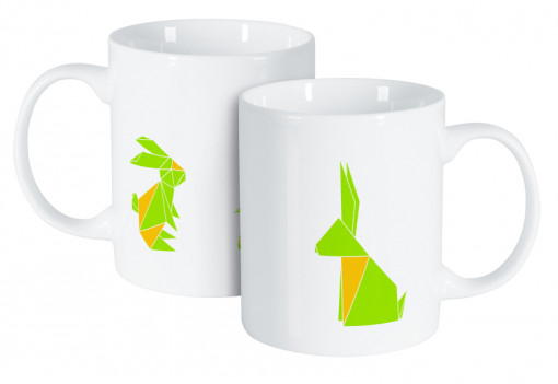 Cana 350ml, origami iepure, Happy