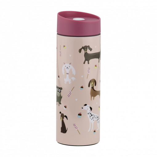 Cana termos 350ml, roz, model catei, Pets