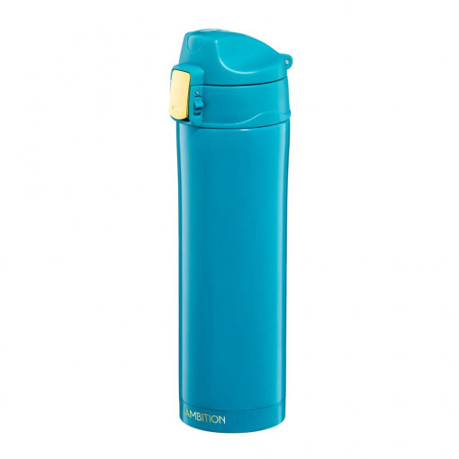 Cana termos 420ml cu buton de siguranta, turcoaz, Royal