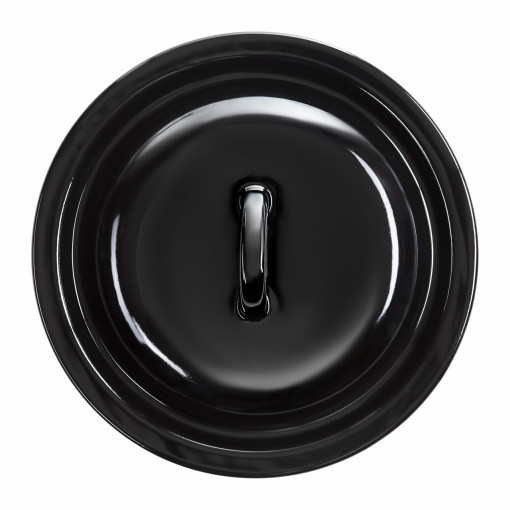 Capac emailat 18cm, negru, Emalia Olkusz