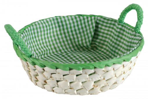 Cos rotund cu manere captusit cu material 23cm, mix culori, Palma