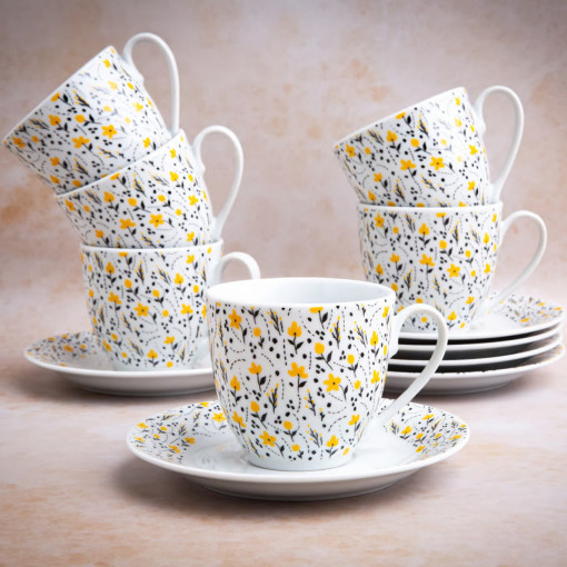 Set servire ceai sau cafea, 12 piese, 6 persoane, Amarillo