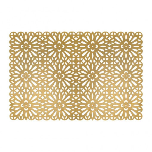 Suport farfurie perforat 30x45cm, auriu, Glamour