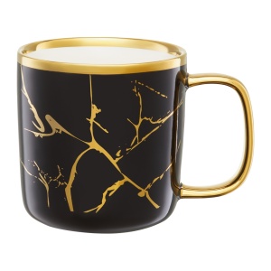 Cana 370ml, negru, Royal Marble
