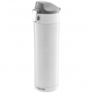 Cana termos 420ml cu buton de siguranta, alb, Glossy