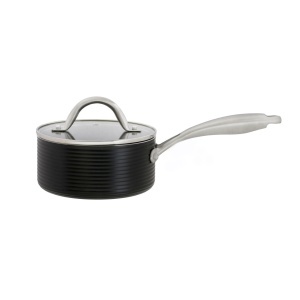 Cratita cu capac 16cm, 1.4L, invelis Qualum Basic, Ribs