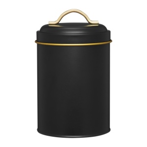 Cutie depozitare cu capac 1.4L, metalica, negru, Royal