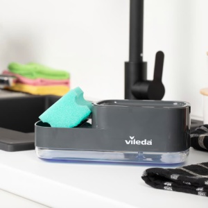 Dozator detergent cu pompa si suport burete, Easy Kitchen - Img 4
