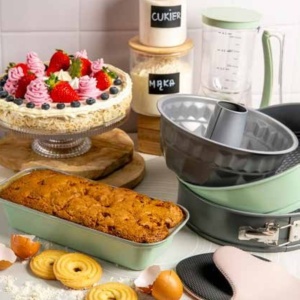 Forma tort 26cm, baza detasabila, invelis non-stick, verde, Fern - Img 3