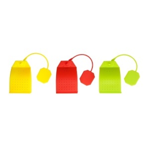 Infuzor din silicon pt ceai model pliculet de ceai, mix culori, Juicy - disponibil in display 24 buc, Pret buc, cantitate minima de comanda 24 buc - Img 2