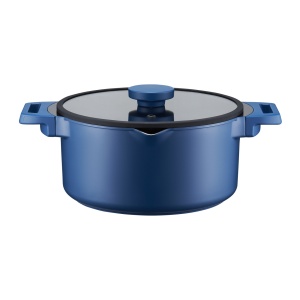 Oala cu capac 24cm, 4.7L, invelis Qualum Ceramic, Cobalt - Img 1