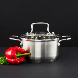 Oala inox cu capac 18cm, 2L, Hugo - Img 2