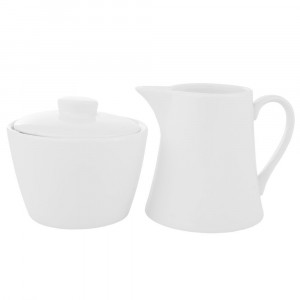 O zaharnita cu capac si o latiera portelan Fala, incluse in acest serviciu cafea sau ceai
