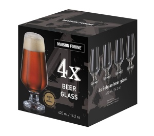 Set 4 pahare bere cu picior 420ml, Belgian - Img 2