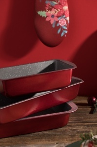 Tava copt chec 37x13cm, cu invelis Non-stick, Cherry - Img 4