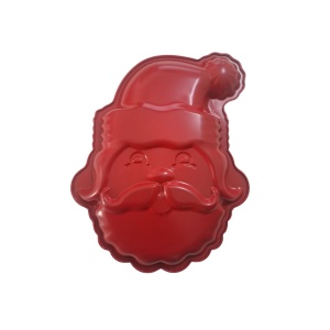 Tava copt Mos Craciun 30x23x2.5cm, rosu, invelis ceramic bej