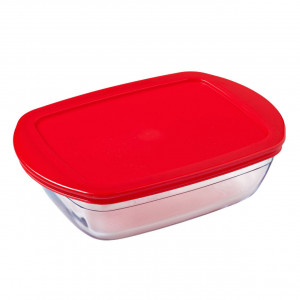 Vas termorezistent cu capac din plastic 28x20x8cm, 2.5L, Cook & Store