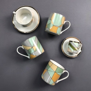 Cana 380ml, Geometric Pastel Rhombuses - Img 2