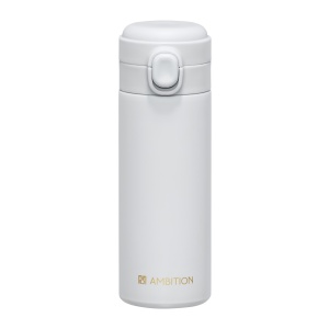 Cana termos 350ml, buton de siguranta, gri, Alice - Img 1
