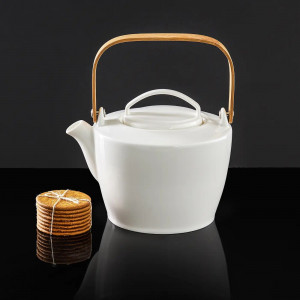 Ceainic portelan 1.1L, alb, Natural - Img 2