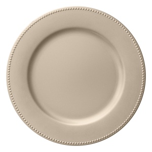 Farfurie decorativa 33cm, sampanie, Perline