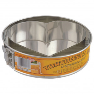 Forma tort 24cm cu forma inima, baza detasabila, 2 piese, SNB - Img 2