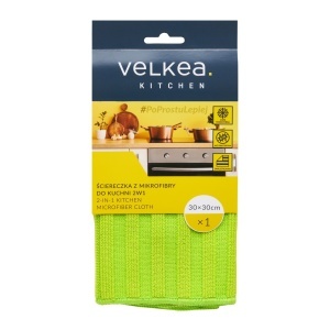 Laveta 2 in 1 pentru bucatarie, microfibra, 30 x 30 cm, Velkea - Img 3