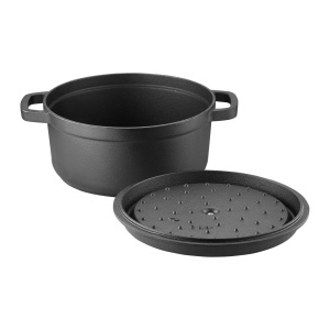 Oala cu capac 20cm, 2.2L, fonta, Iron - Img 3