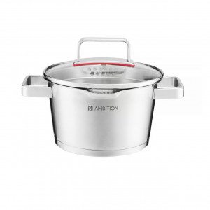 Oala inox cu capac strecurator 18cm, 2.3L, Selection