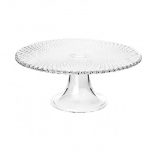 Platou sticla cu talpa 36cm, Cristal - Img 2