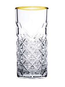 Set 4 pahare long drink 450ml, margine aurie, Timeless - Img 3