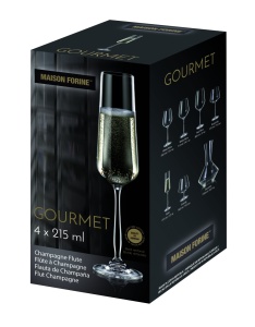 Set 4 pahare sampanie 215ml, Gourmet - Img 2