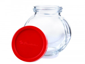 Set borcane depozitare cu capac rosu 200ml, 3 buc, Bella - Img 2