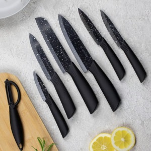 Set cutite, 2 piese, include curatator legume, negru, Skiv - Img 2