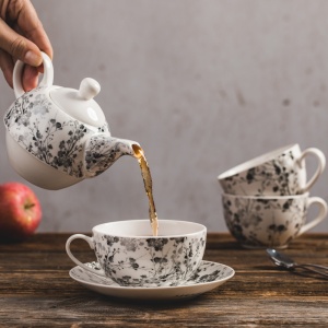 Set servire ceai sau cafea, 12 piese, 6 persoane, Black Nature - Img 4