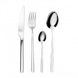 Set tacamuri inox, 24 piese, 6 persoane, argintiu, Como Silver