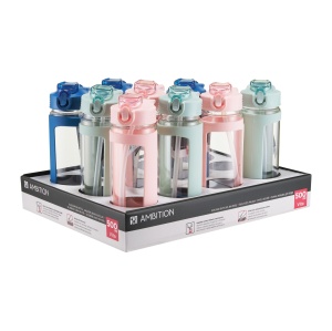 Sticla pentru apa 500ml, mix culori, Vita - disponibil in display 12 buc, Pret buc, cantitate minima de comanda 12 buc - Img 3